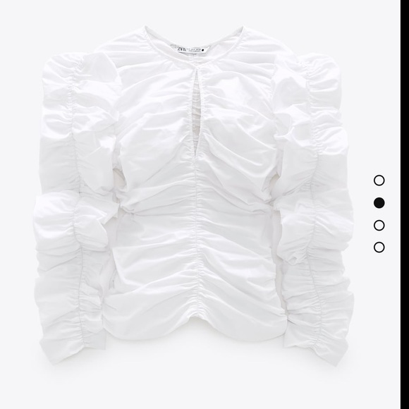 Zara white ruched poplin top - Picture 8 of 10